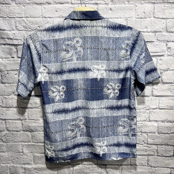 Vintage Y2K South Pole Men Logo‎ Blue Short Sleeve Hawaiian Shirt Size Medium - Picture 3 of 8